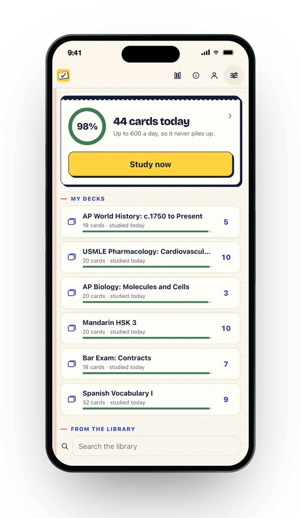 FlashKeepers on iPhone: cards due today and your decks